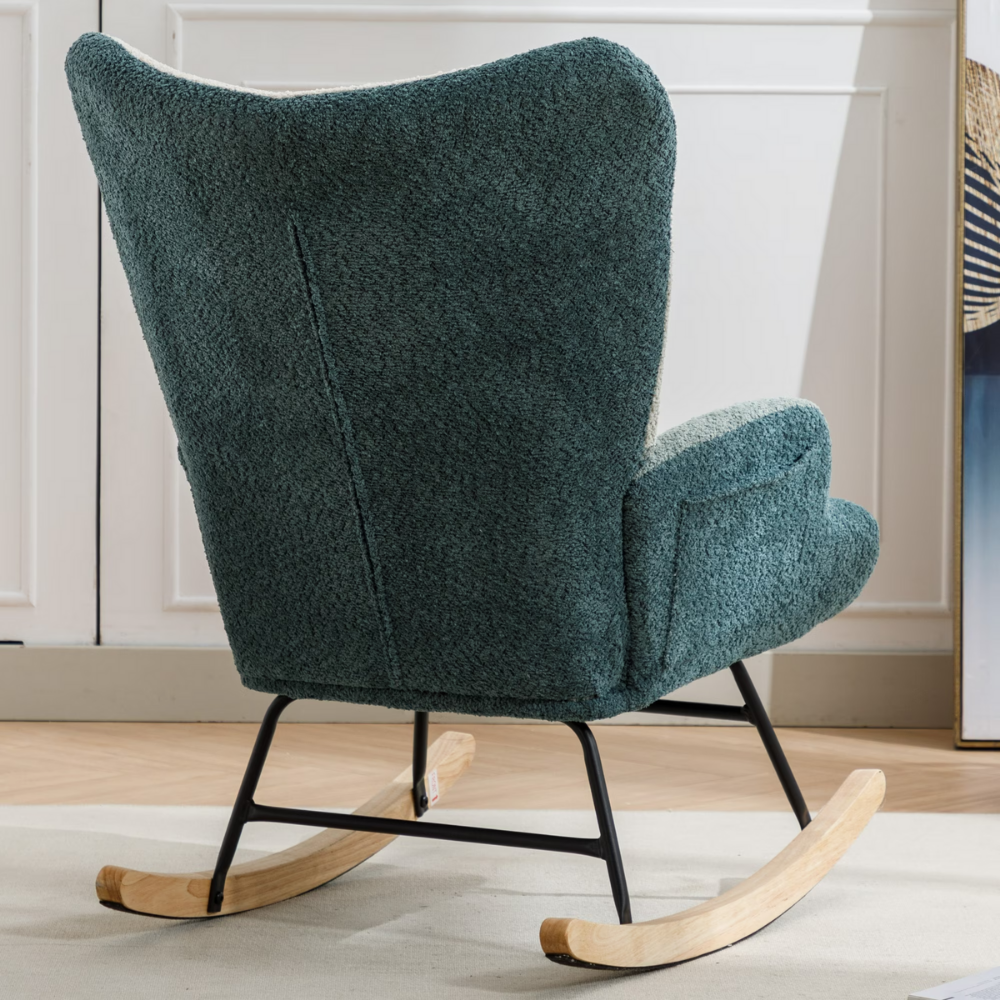 Modern Patchwork Teddy Rocking Chair-8