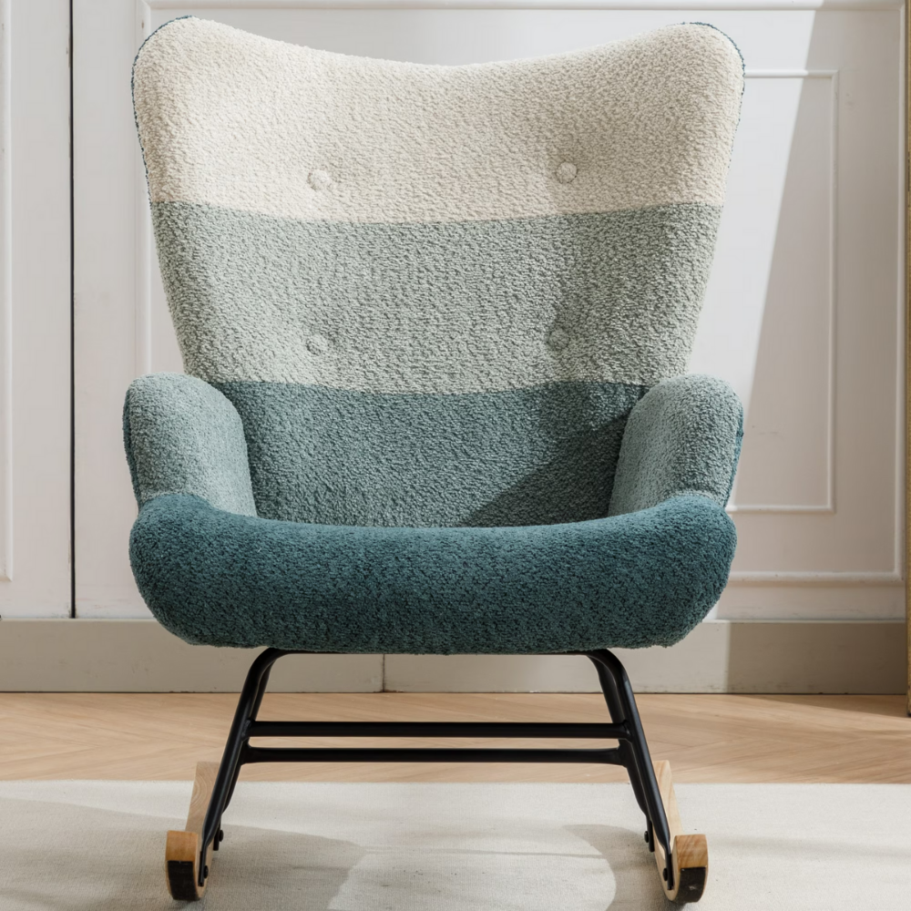 Modern Patchwork Teddy Rocking Chair-6