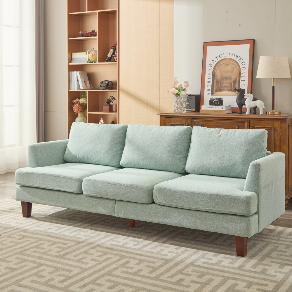 Classic 3-Seater Fabric Sofa with USB & Type-C Charging Ports-10