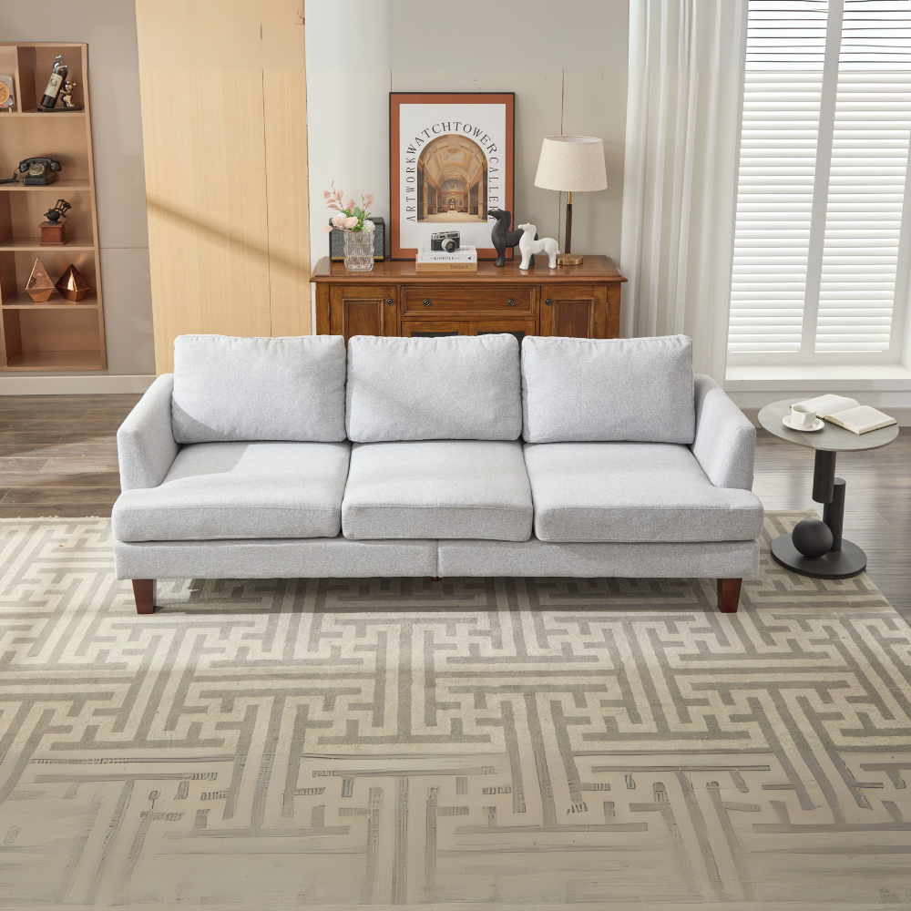 Classic 3-Seater Fabric Sofa with USB & Type-C Charging Ports-3
