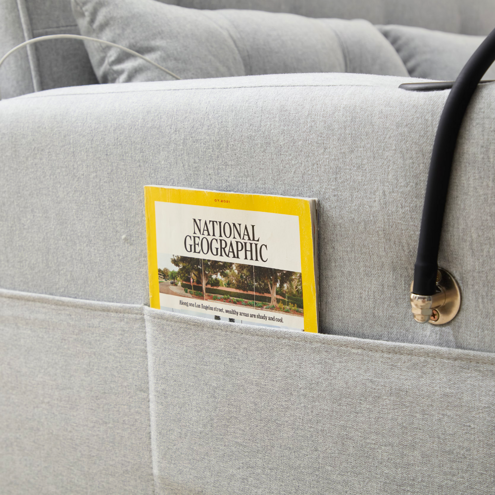 Convertible Sleeper Loveseat Sofa Bed with USB Ports & Cup Holders-7
