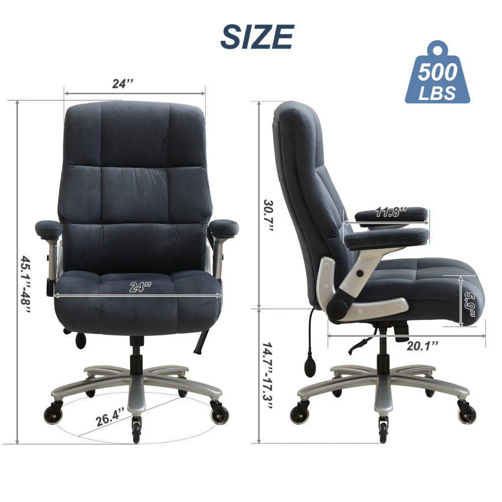 Big and Tall Office Chair 500lbs with Adjustable Lumbar Support-7