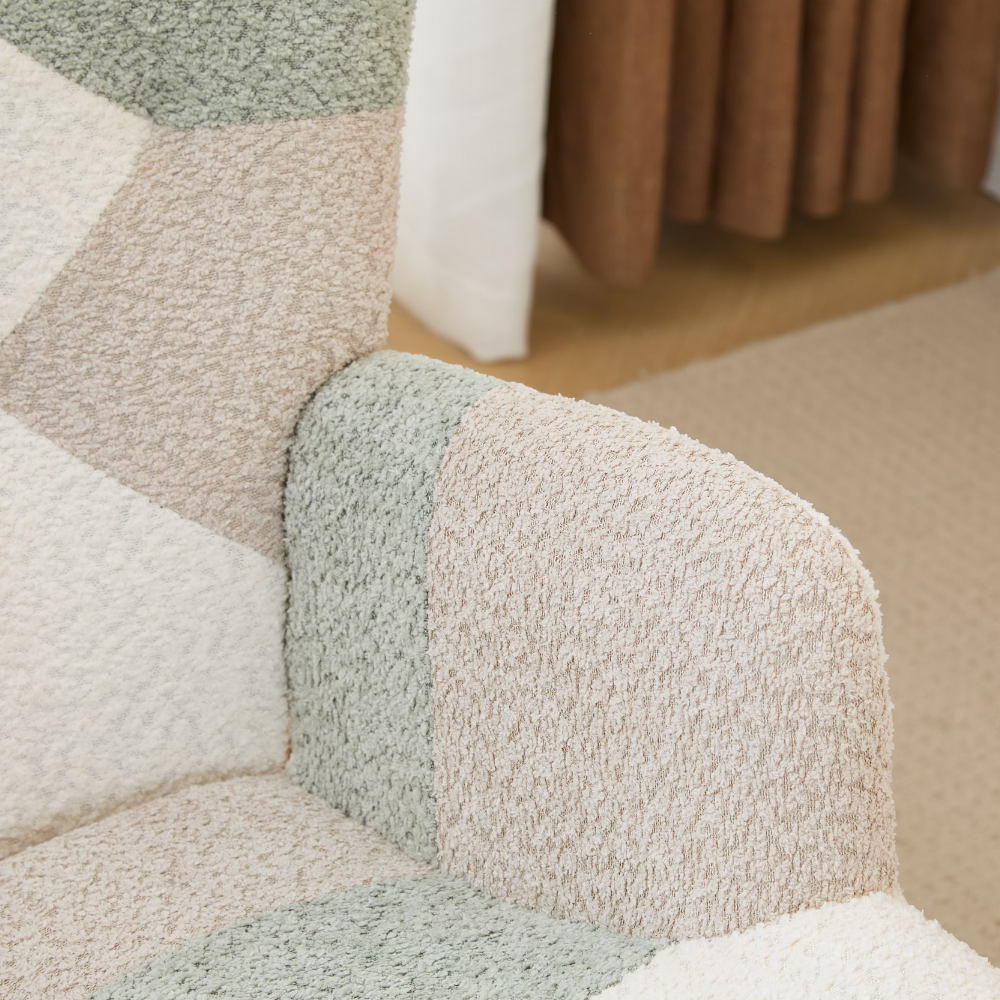 Modern Patchwork Teddy Rocking Chair-15