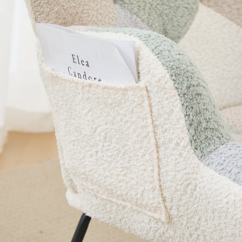 Modern Patchwork Teddy Rocking Chair-12