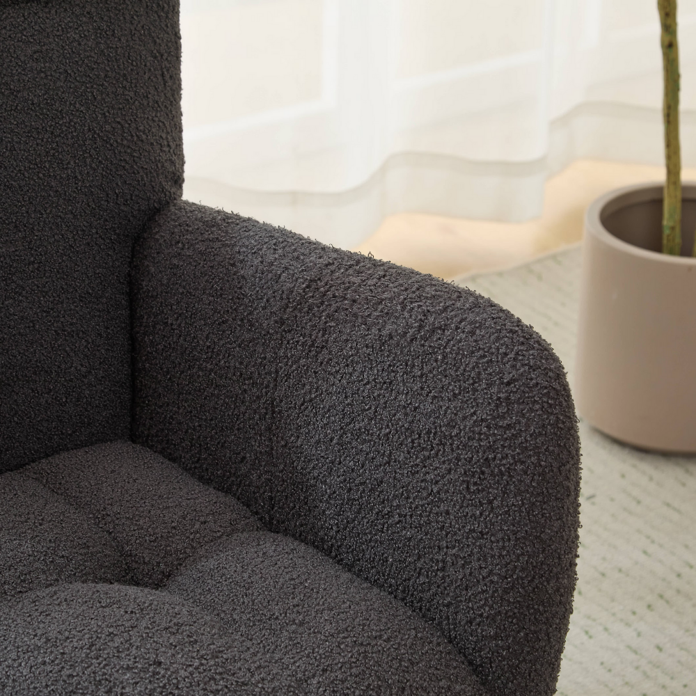 Nursery Rocking Chair with Footrest & Pocket-8