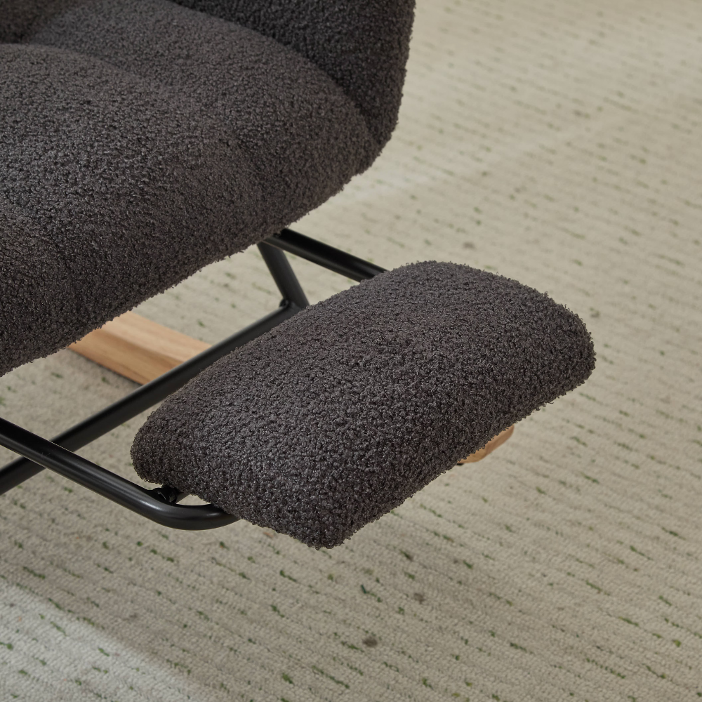 Nursery Rocking Chair with Footrest & Pocket-3