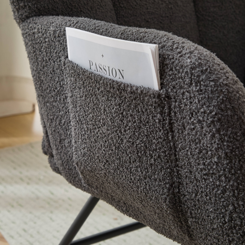 Nursery Rocking Chair with Footrest & Pocket-7
