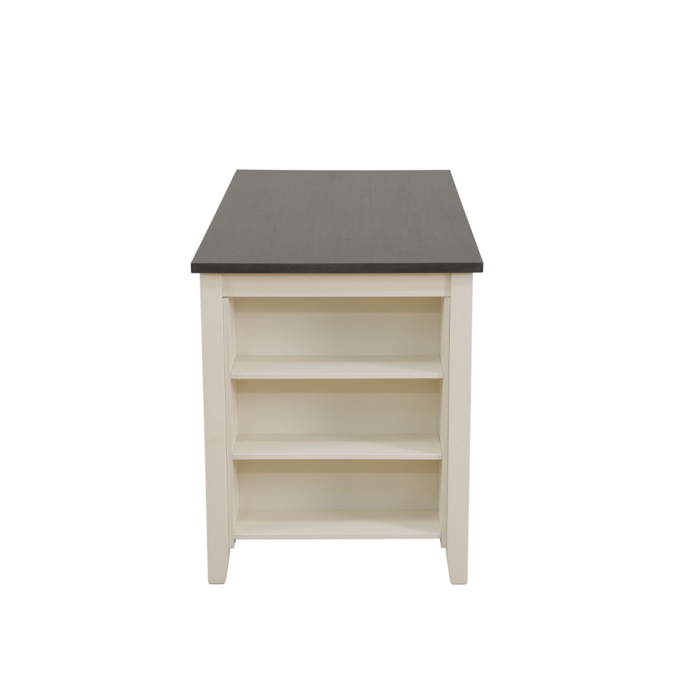 White Oak with Black MDF Top and Grey Linen Living Room Table set 5 PIECES