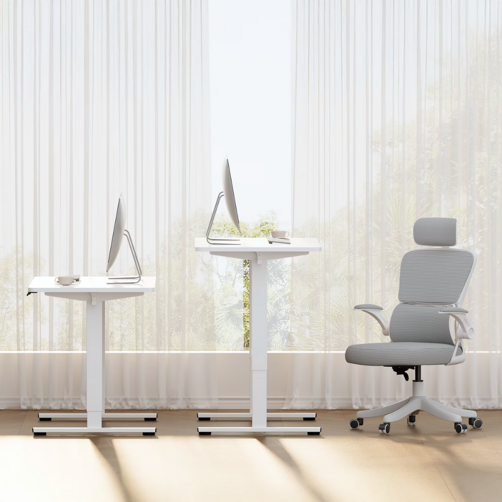 Electric ergonomic standing desk adjustable height for home office sit-stand workstation.