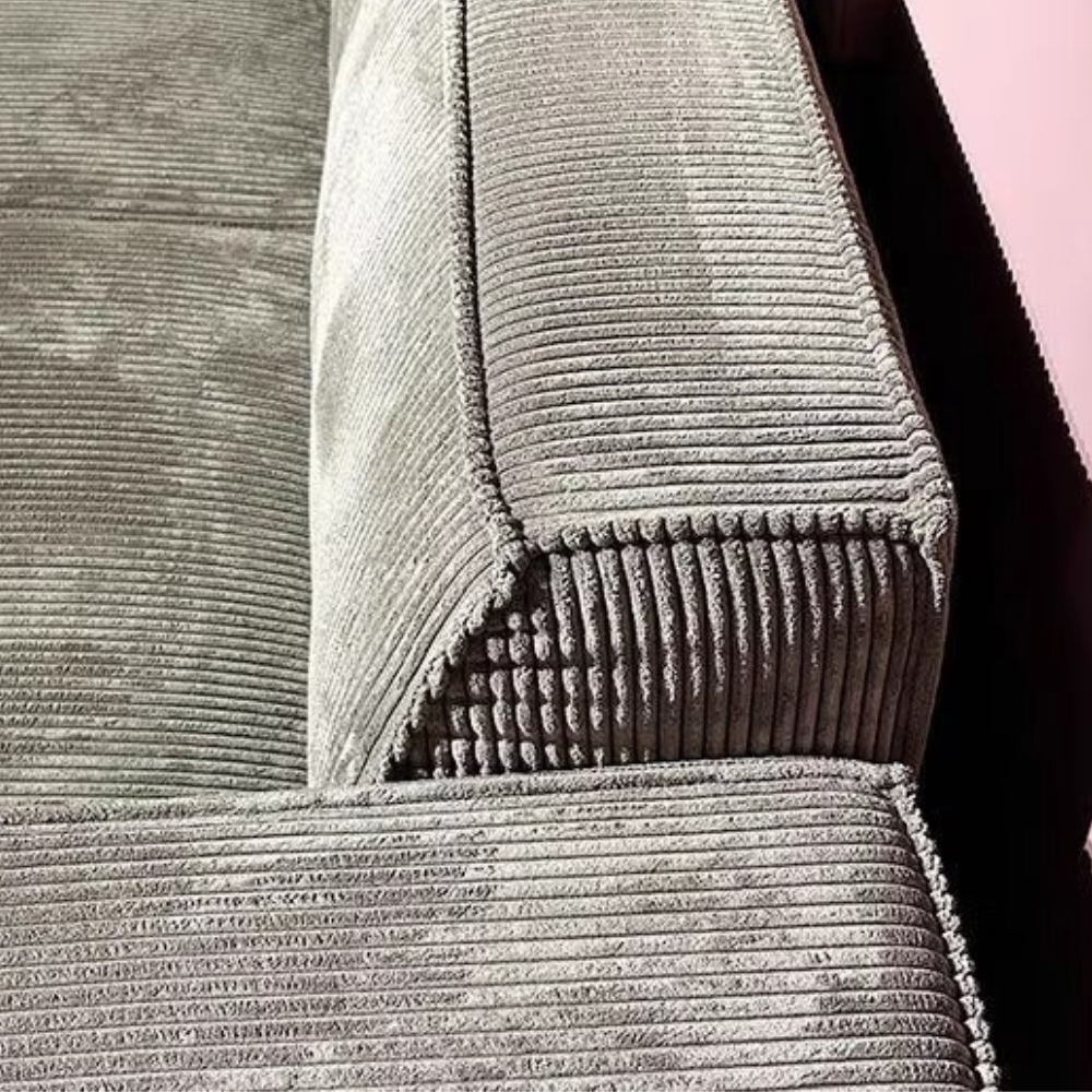 Modular corduroy sofa set in dark grey—vacuum‑packed single-block or sectional seating in plush durable corduroy. Ideal for living rooms, studios, and guest rooms.