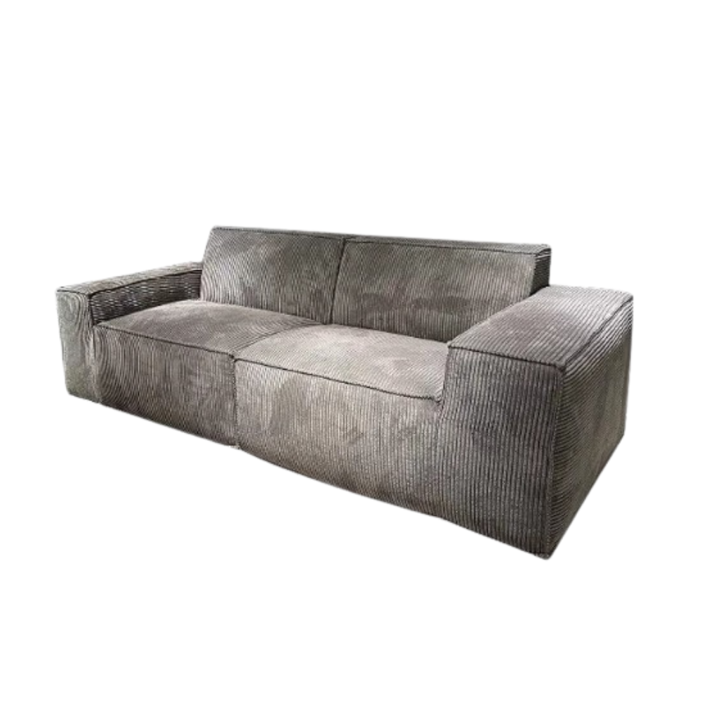 Modular corduroy sofa set in dark grey—vacuum‑packed single-block or sectional seating in plush durable corduroy. Ideal for living rooms, studios, and guest rooms.
