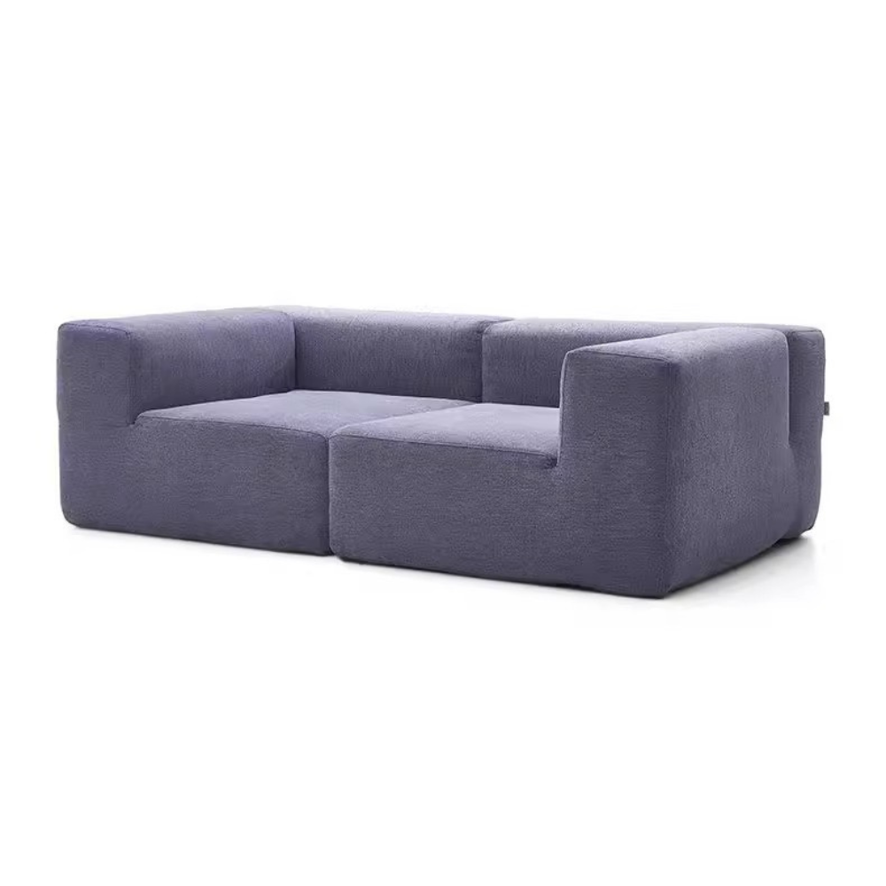 Fully Compressed Large Sofa modular sectional in corduroy or linen, earthy tone, modern minimalist design, deep seating, versatile layout, close-up of texture and stitching.