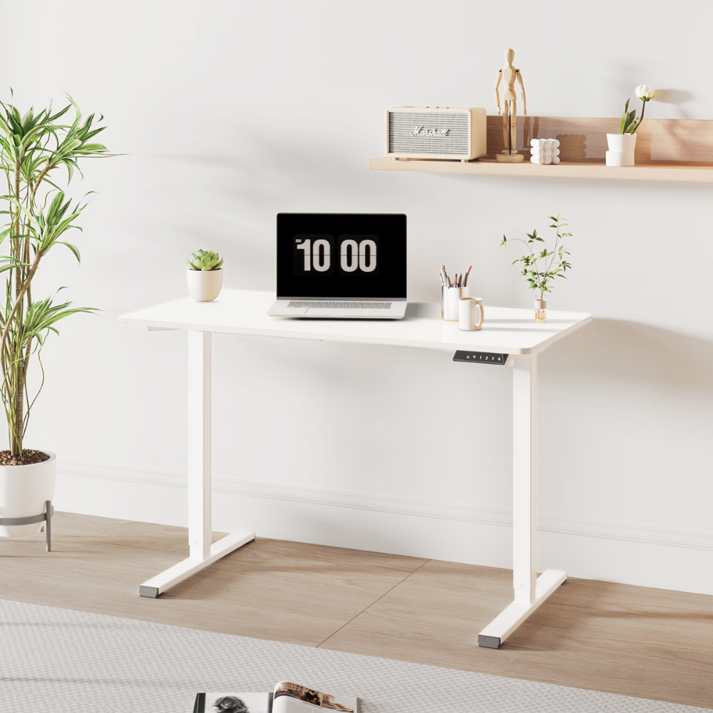 Electric ergonomic standing desk adjustable height for home office sit-stand workstation.