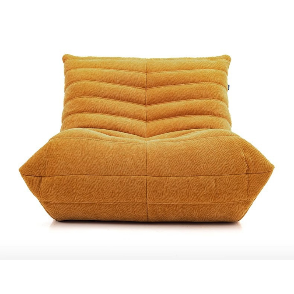 Lamb wool compressed lazy sofa chair in green or yellow, multiple sizes, deep seating sofa bed, space-saving lounge chair, free customization and shipping.
