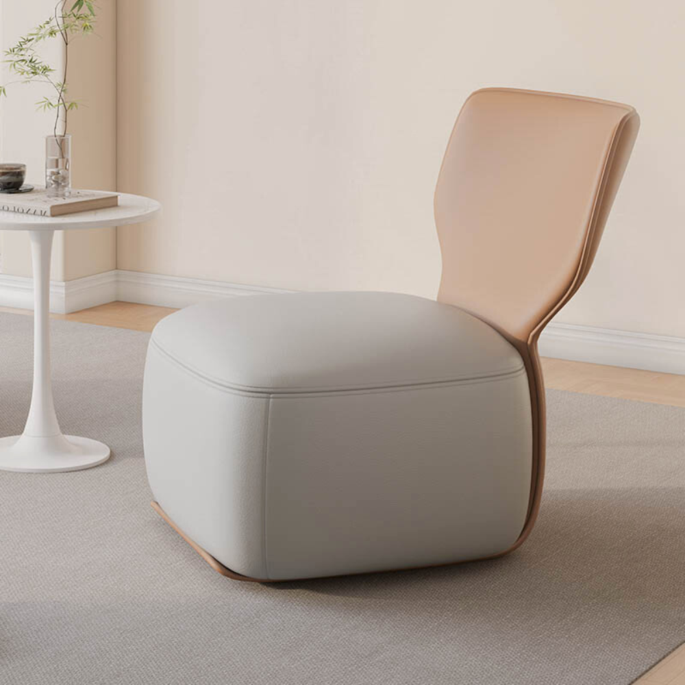 Customizable Homiyu lounge chair with optional swivel base, available in two sizes and multiple upholstery colors for compact comfort.