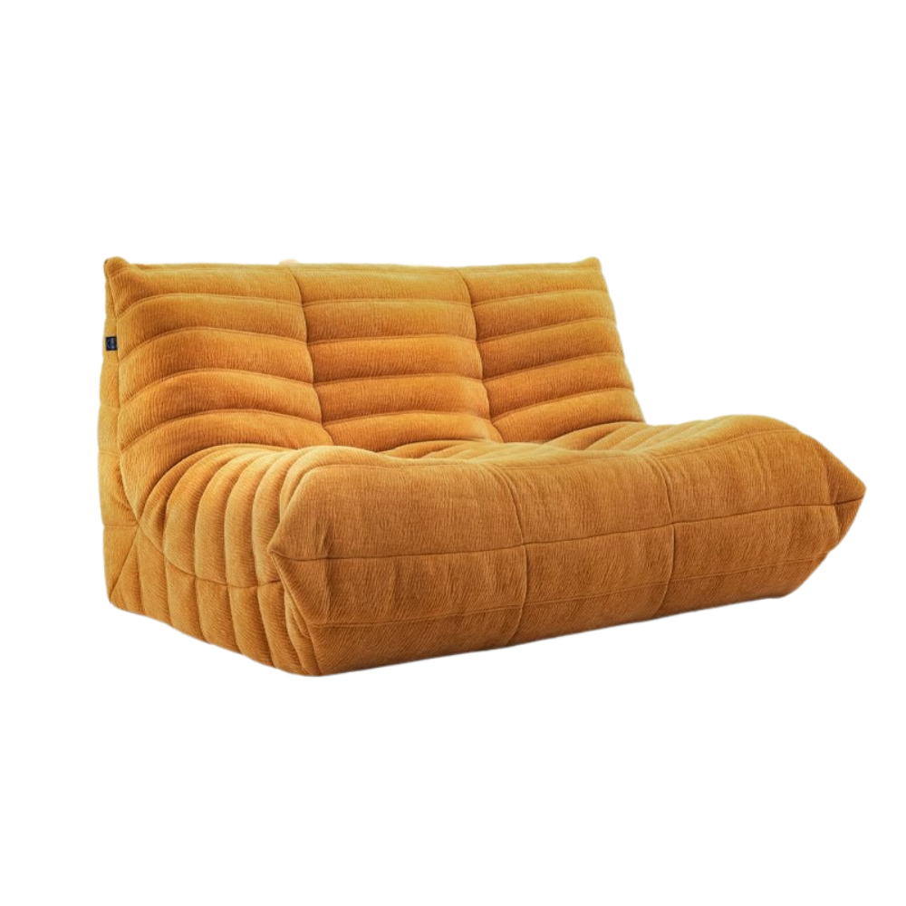 Lamb wool compressed lazy sofa chair in green or yellow, multiple sizes, deep seating sofa bed, space-saving lounge chair, free customization and shipping.
