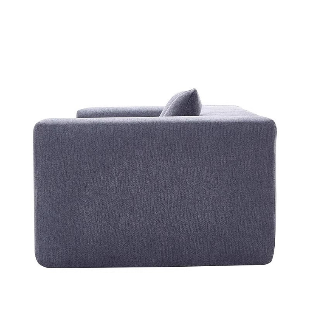 Fully Compressed Large Sofa modular sectional in corduroy or linen, earthy tone, modern minimalist design, deep seating, versatile layout, close-up of texture and stitching.