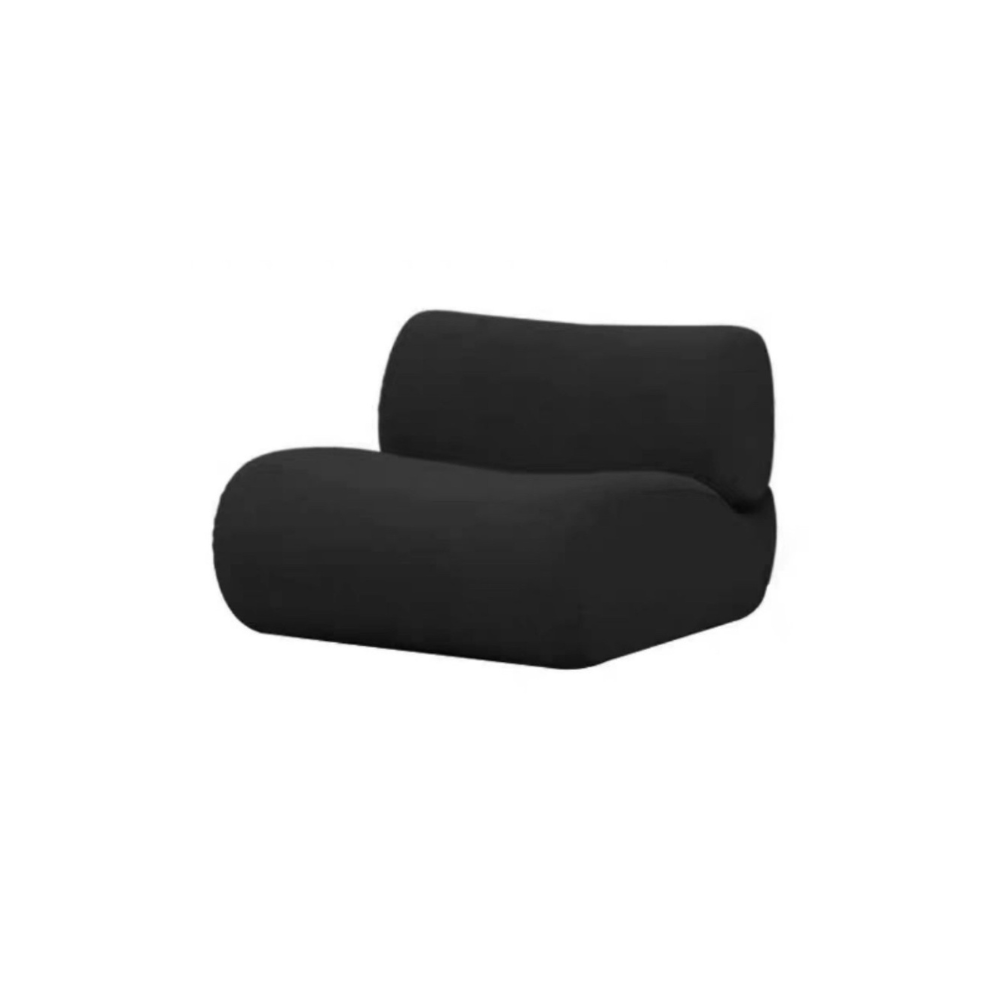 Black modular lamb wool sofa—vacuum‑packed single‑block or sectional layout in plush lamb wool. Ideal for modern living rooms, studios, and guest spaces.