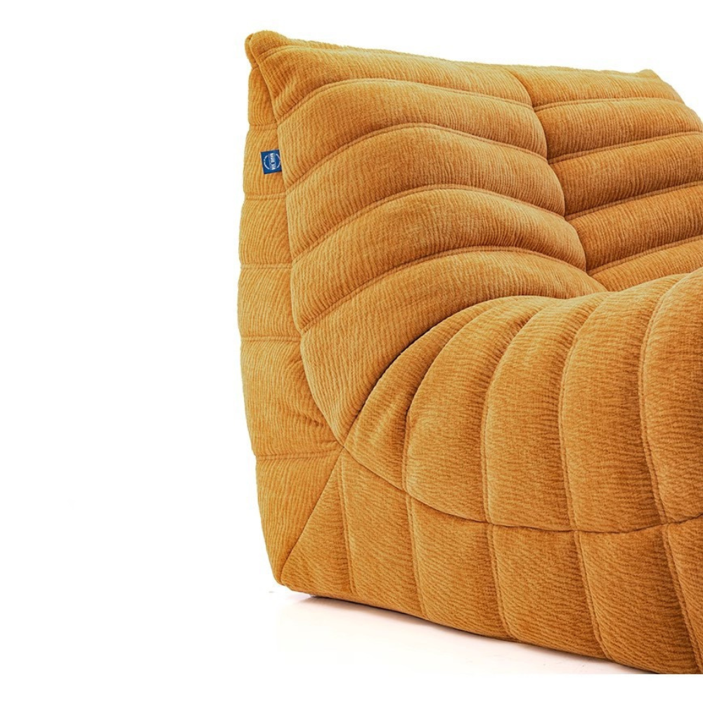 Lamb wool compressed lazy sofa chair in green or yellow, multiple sizes, deep seating sofa bed, space-saving lounge chair, free customization and shipping.