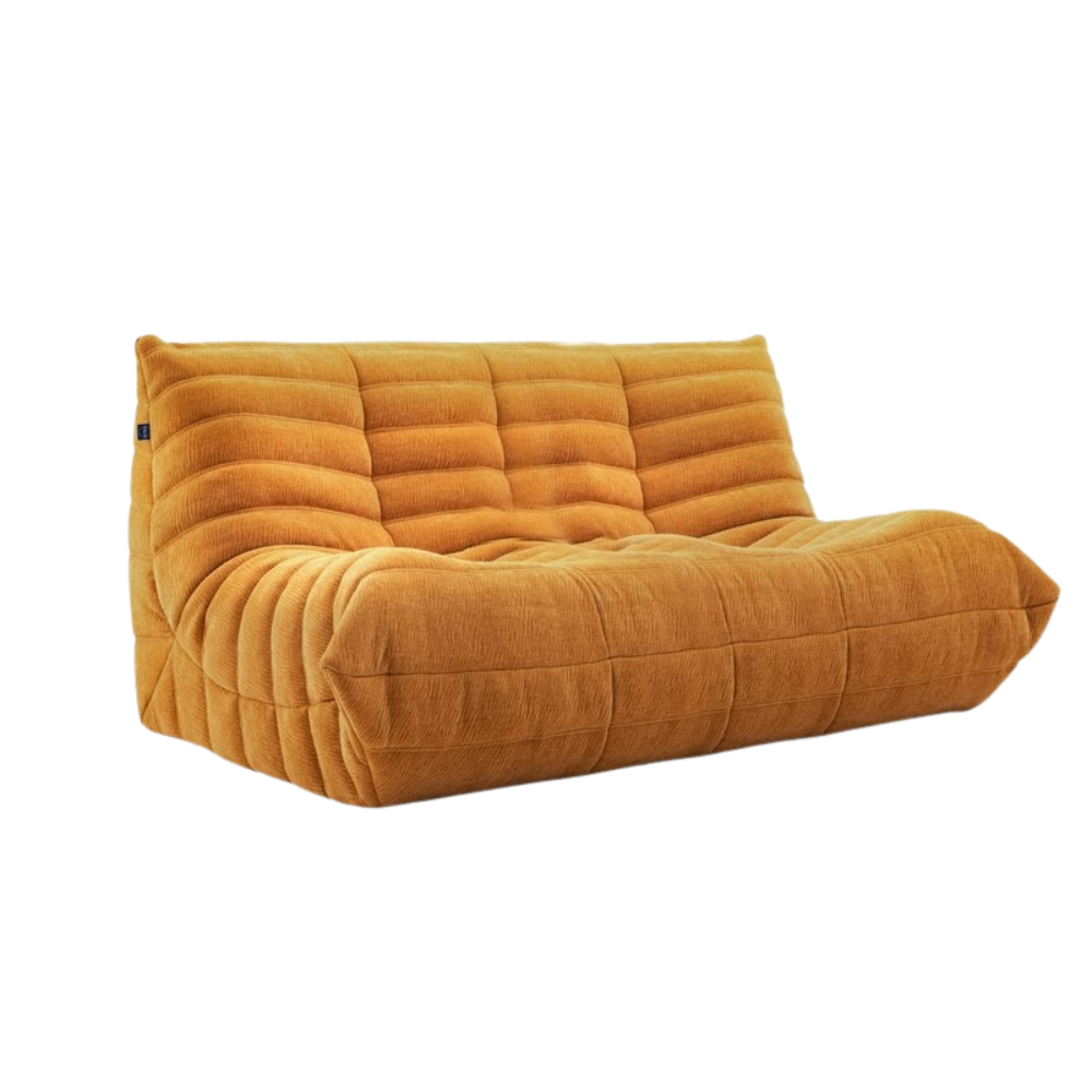 Lamb wool compressed lazy sofa chair in green or yellow, multiple sizes, deep seating sofa bed, space-saving lounge chair, free customization and shipping.